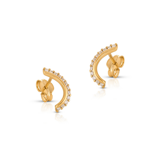 BRINCOS EM OURO 19.2K COM ZIRCÓNIAS