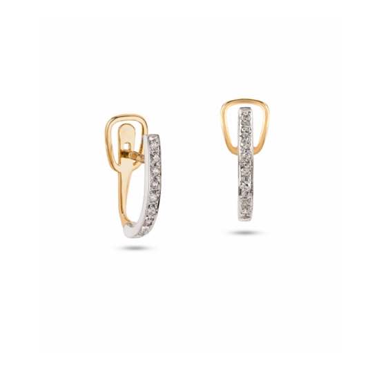 BRINCOS EM OURO 19.2K COM ZIRCÓNIAS