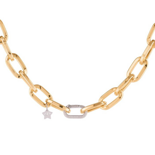 COLAR REBECCA DIVA ALUMINIO COM BANHO DE OURO 24K