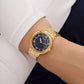 RELÓGIO GUESS DAWN DOURADO COM MOSTRADOR AZUL