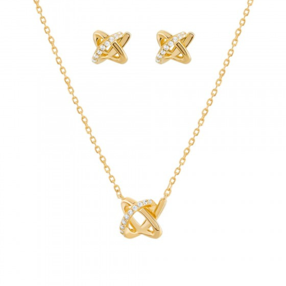 BOX UNIKE EM PRATA 925 COLAR + BRINCOS CLASSY E CHIC KNOT