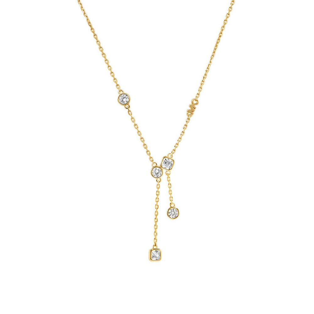 FIO MICHAEL KORS EM PRATA 925% PLAQUEADO A OURO 14K C/ ZIRCONIAS