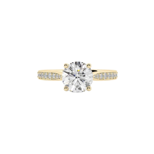 ANEL EM OURO 19,2K, COM DIAMANTES