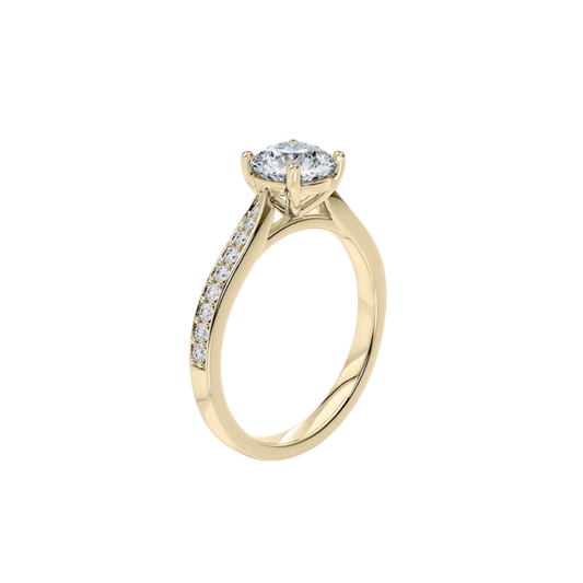 ANEL EM OURO 19,2K, COM DIAMANTES