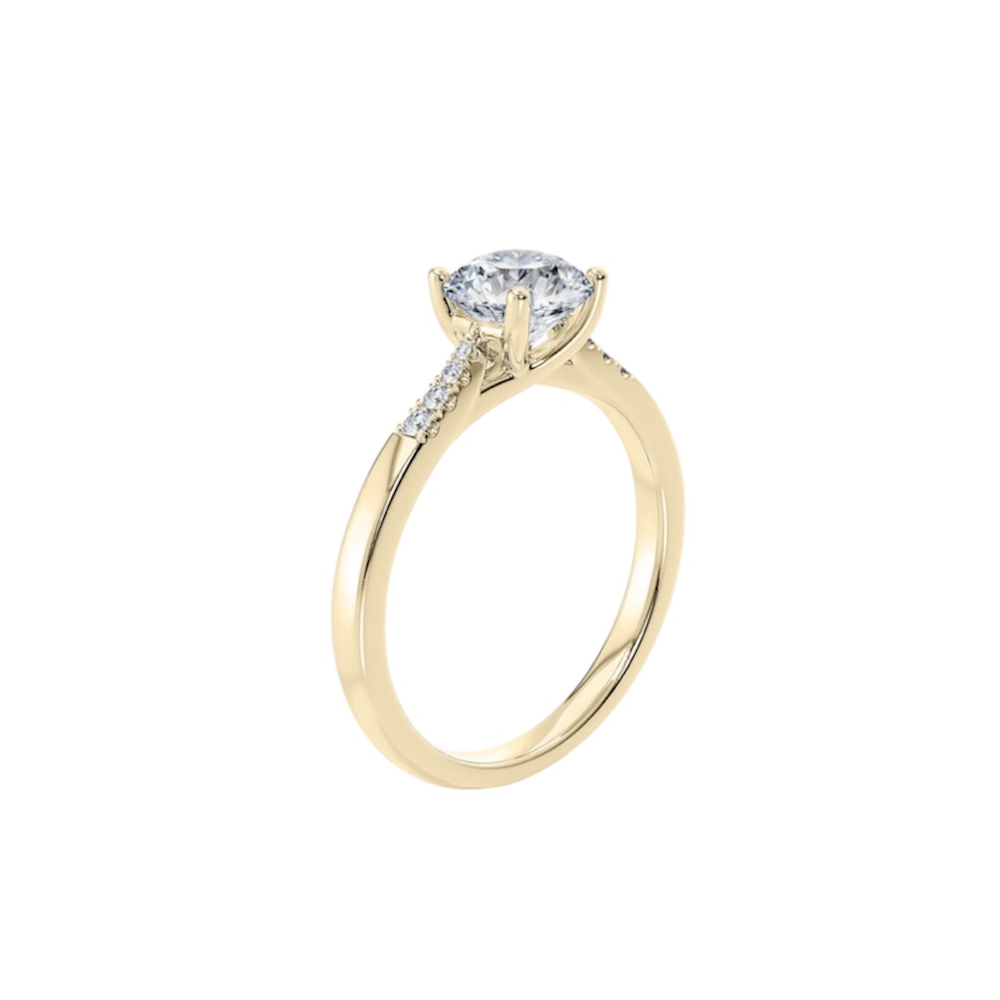 ANEL EM OURO 19,2K, COM DIAMANTES