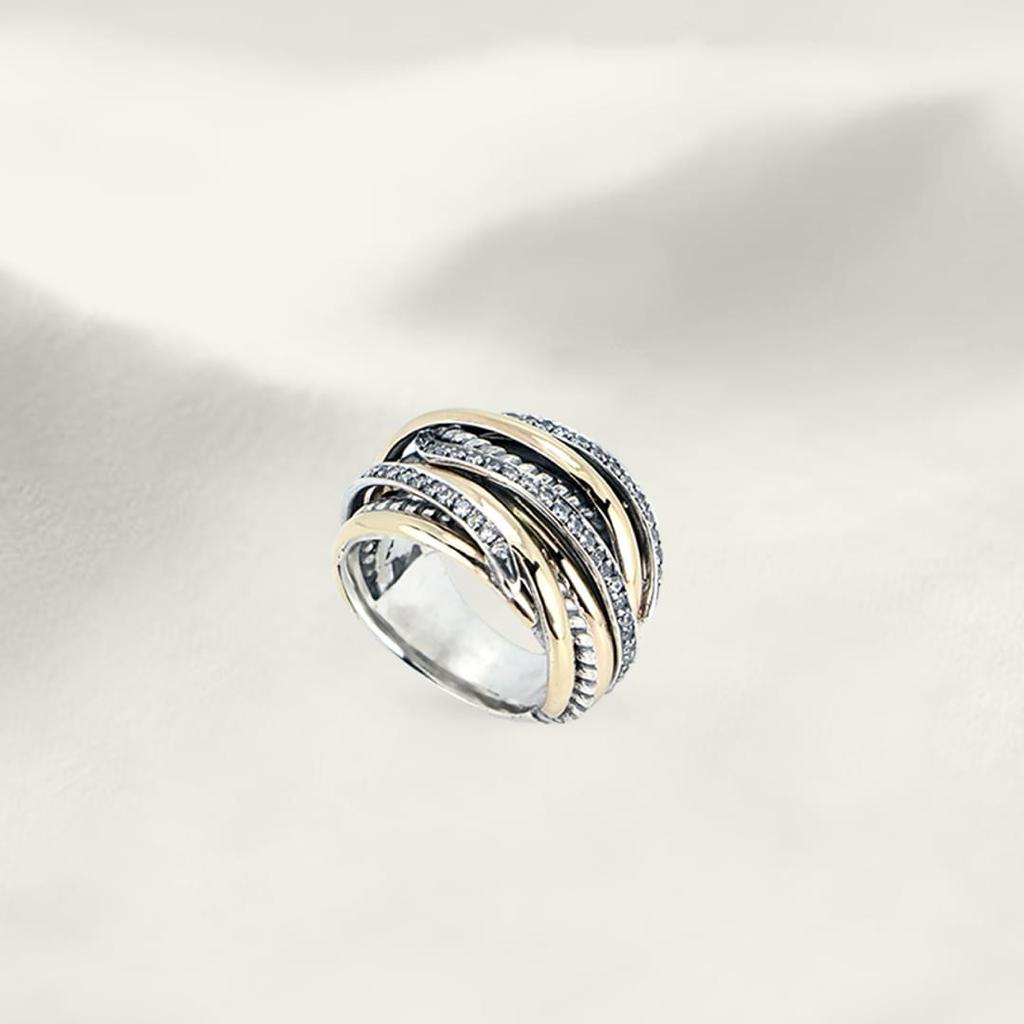 ANEL GUMUS EM PRATA 925% 14.5G E OURO 375% 1.40GRCOM ZIRCÓNIAS