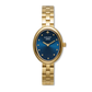 RELOGIO CAUNY AMBER 24X32MM MST AZUL. CX DOU. BR AÇO DOURADO