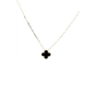 COLAR EM PRATA 925 DOURADO COM PEDRA PRETA
