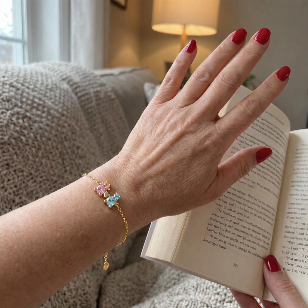 PULSEIRA  EM PRATA 925% DOURADA CASAL AMORZINHO BY MOCHO