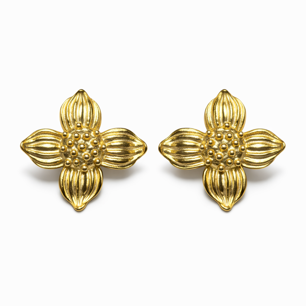 BRINCO EM PRATA 925 FLOR