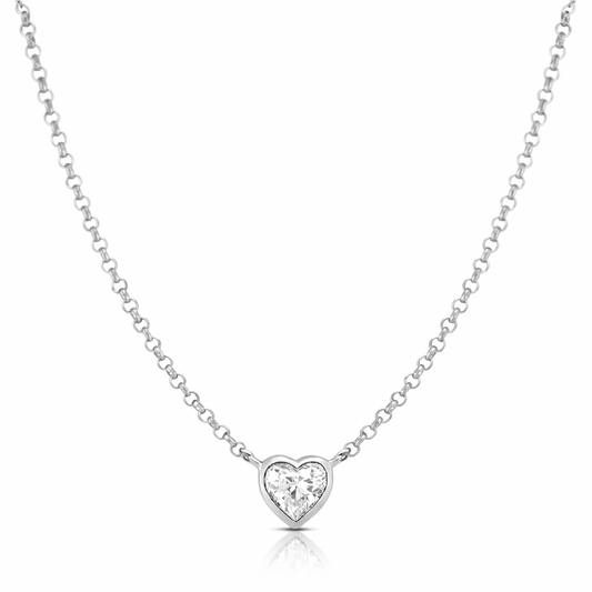 COLAR LIU JO EM AÇO PRATEADO CORAÇÃO COM CRISTAIS LJ2527