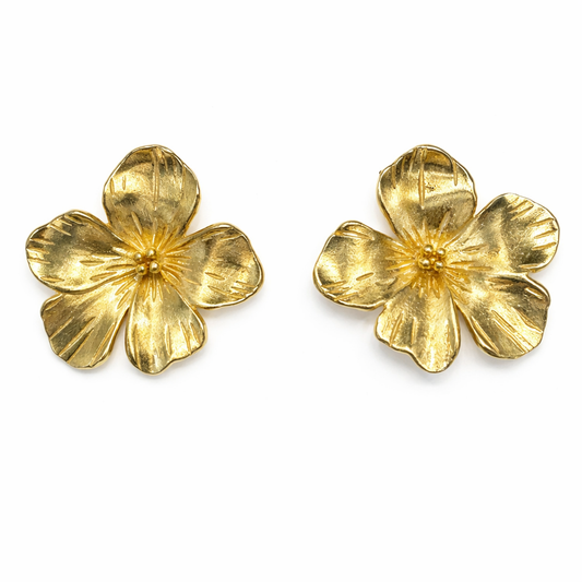 BRINCO EM PRATA 925 COM FLOR