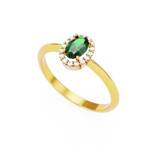 ANEL EM OURO COM ZIRCONIAS