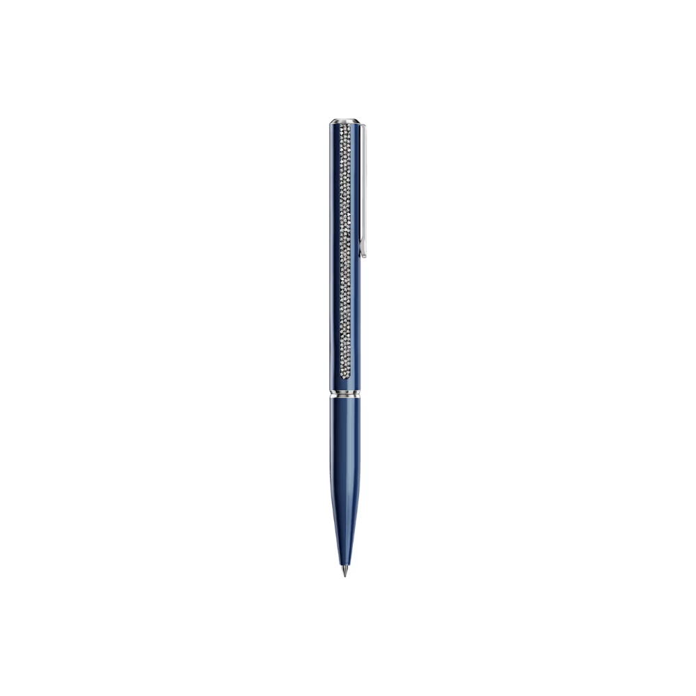 Esferográfica Swarovski Crystal Shimmer Glide, Azul, Lacado a azul, cromado