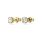 Brincos Swarovski stud Stilla, Lapidação redonda, Branco, Lacado a dourado