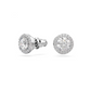 Brincos Swarovski stud Una Angelic, Lapidação redonda, Pavé, Branco, Lacado a ródio