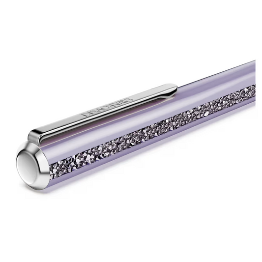 Esferográfica Swarovski Crystal Shimmer Glide, Roxo, Lacado a roxo, cromado