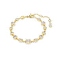 Pulseira Swarovski Tennis Imber Combinação de lapidações, Branca, Lacado a dourado