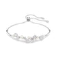 Pulseira Swarovski Constella Crystal Pearl, Lapidações redondas, Branca, Lacado a ródio