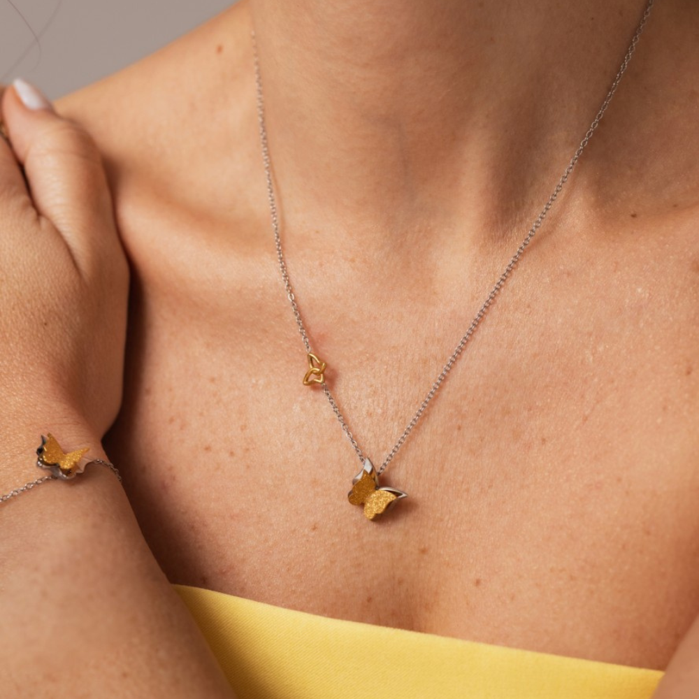 COLAR ONE SENHORA BUTTERFLY BICOLOR