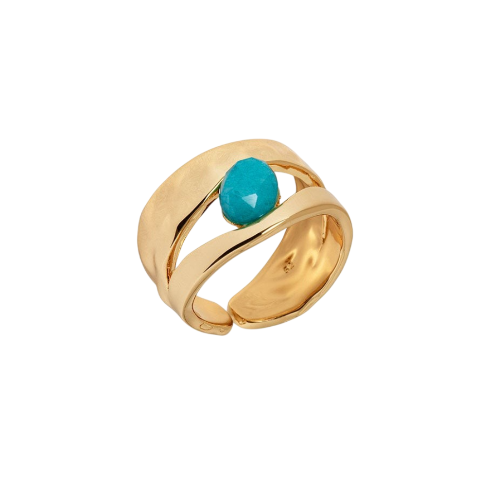 ANEL VIDAL & VIDAL EM BRONZE COM BANHO DE OURO 18K