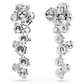 Brincos  Swarovski Constella drop earrings, Mixed cuts, White, Rhodium plated