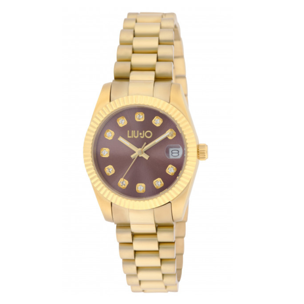 RELOGIO LIU JO TLJ2487 DOURADO COM FUNDO CASTANHO
