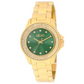 RELOGIO LIU JO TLJ2500 DOURADO COM FUNDO VERDE E CRISTAIS