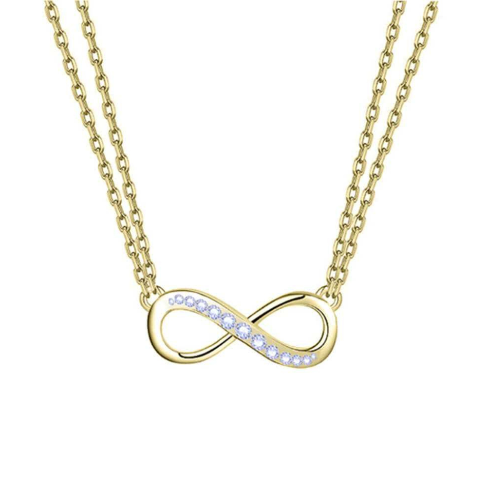 COLAR LIU JO EM AÇO COM INFINITO E CRISTAIS LJ2514