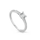 ANEL SOLITÁRIO EM OURO 18K COM DIAMANTES 0.08CT E  0.12CT