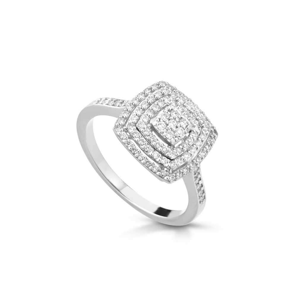 ANEL EM OURO 18K COM DIAMANTES 0.42CT
