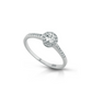 ANEL SOLITÁRIO EM OURO 18K COM DIAMANTES 0.14CT E  0.18CT