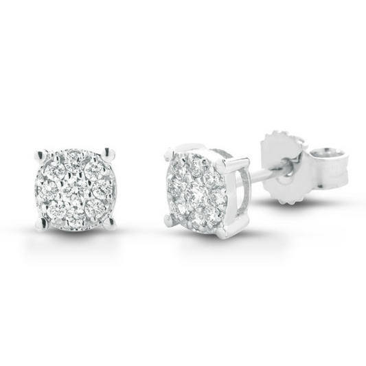 BRINCOS EM OURO 18K COM DIAMANTES 0.14CT