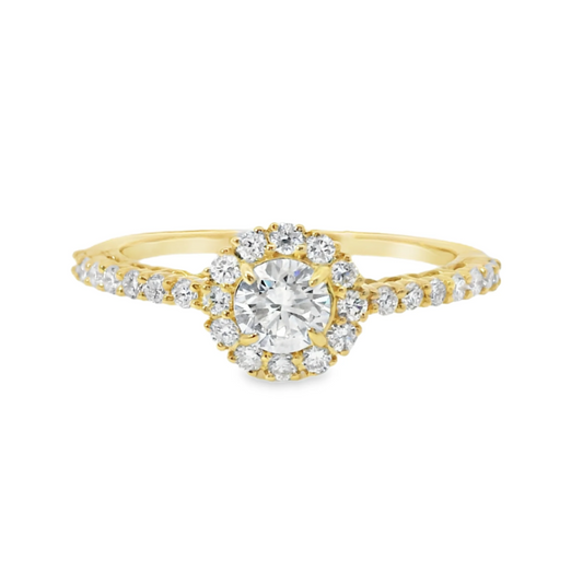 ANEL JOALHARIA EM OURO 18K C/ 27 DIAMANTES LABORATORIO