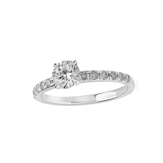 ANEL JOALHARIA EM OURO 18K C/ 13 DIAMANTES LABORATORIO