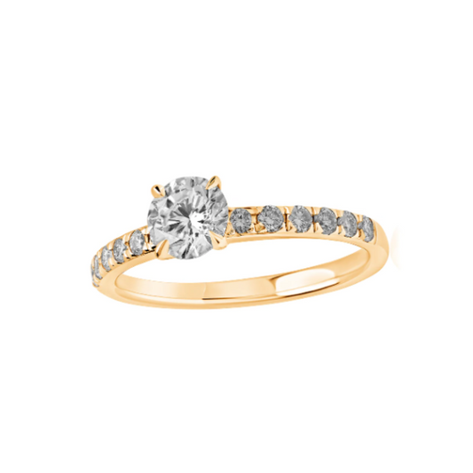 ANEL JOALHARIA EM OURO 18K C/ 13 DIAMANTES LABORATORIO