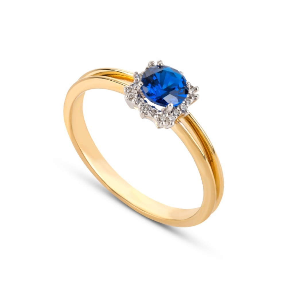 ANEL EM OURO COM ZIRCONIAS