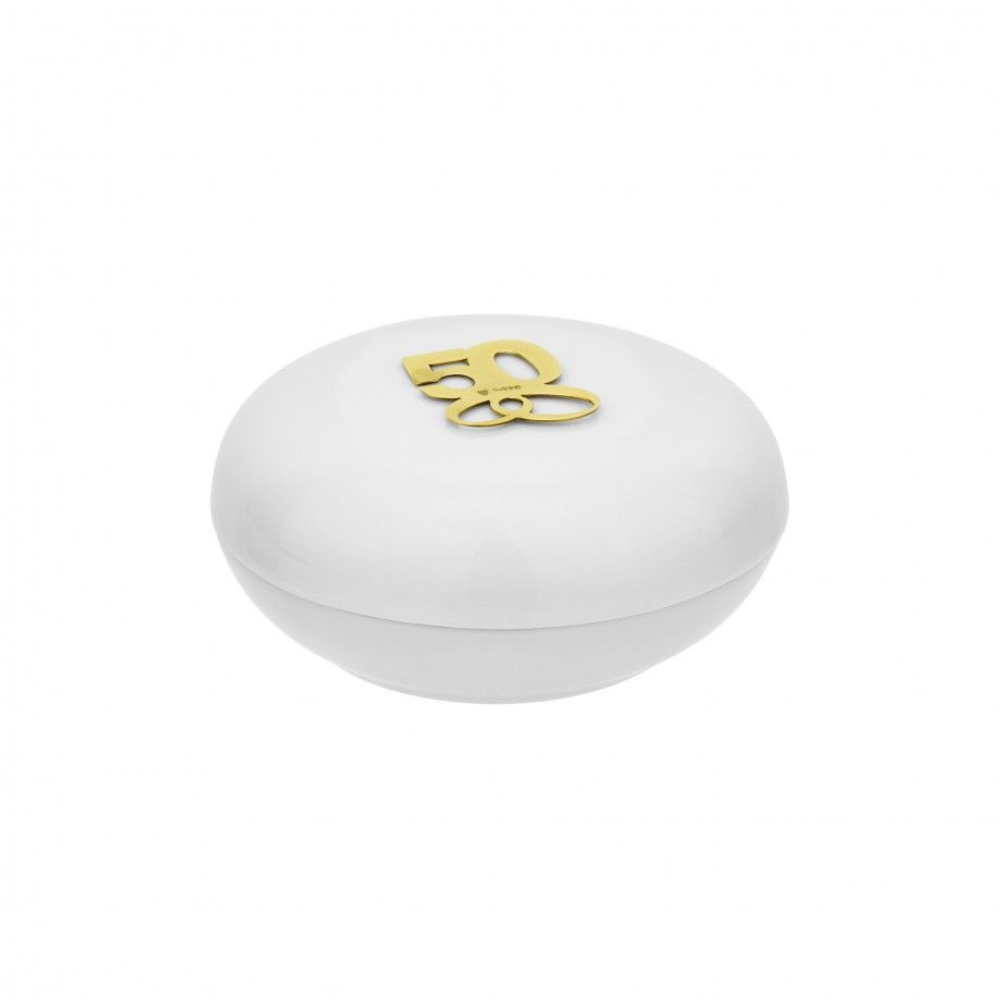 CAIXA 50 ANOS DOURADO PORCELANA