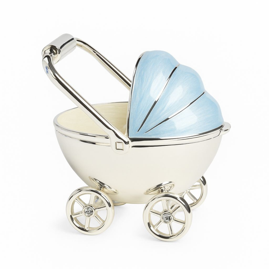 CAIXA CARRINHO DE BEBÉ  AZUL SILVER PLATED
