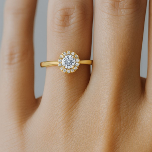 Solitário Carlton Jewellery Halo Ouro 18k com Diamantes