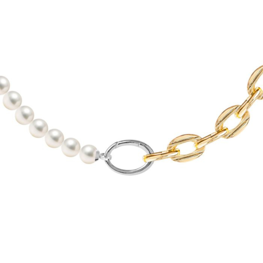 COLAR  REBECCA DIVA AL. COM BANHO DE OURO 24K E PEROLAS