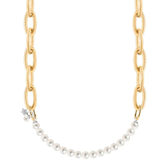 COLAR  REBECCA DIVA AL. COM BANHO DE OURO 24K E PEROLAS