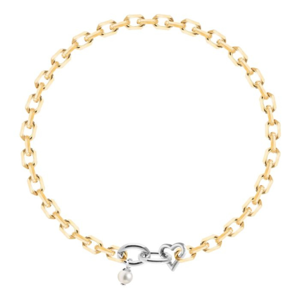 COLAR  REBECCA DIVA AL. COM BANHO DE OURO 24K E PEROLA