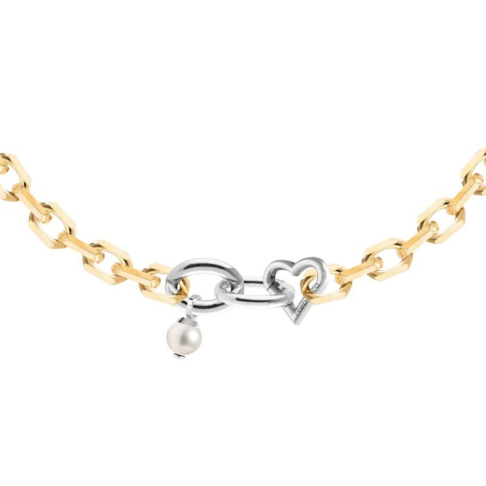 COLAR  REBECCA DIVA AL. COM BANHO DE OURO 24K E PEROLA