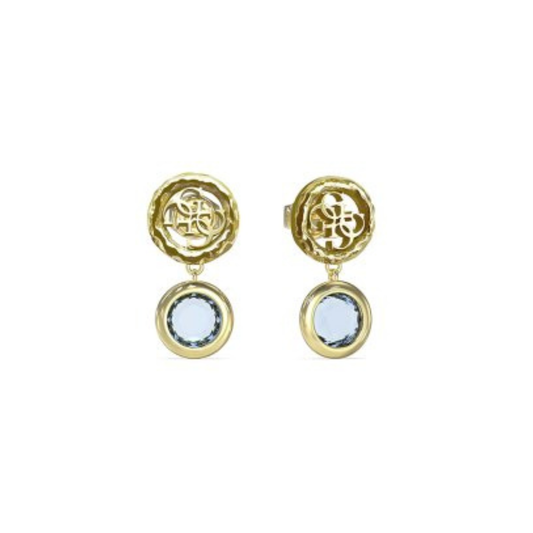 BRINCOS GUESS COM PEDRA AZUL