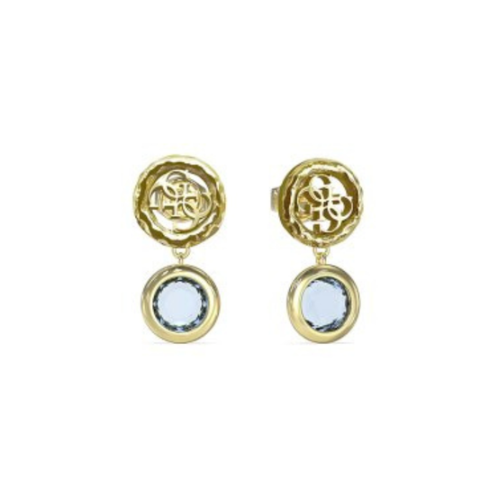 BRINCOS GUESS COM PEDRA AZUL