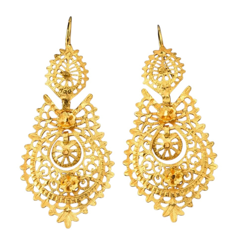 BRINCOS RAINHA EM OURO 19,2K