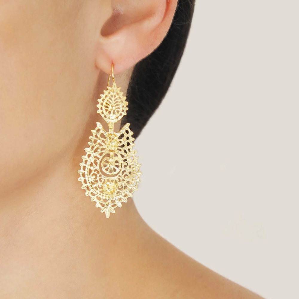 BRINCOS RAINHA EM OURO 19,2K