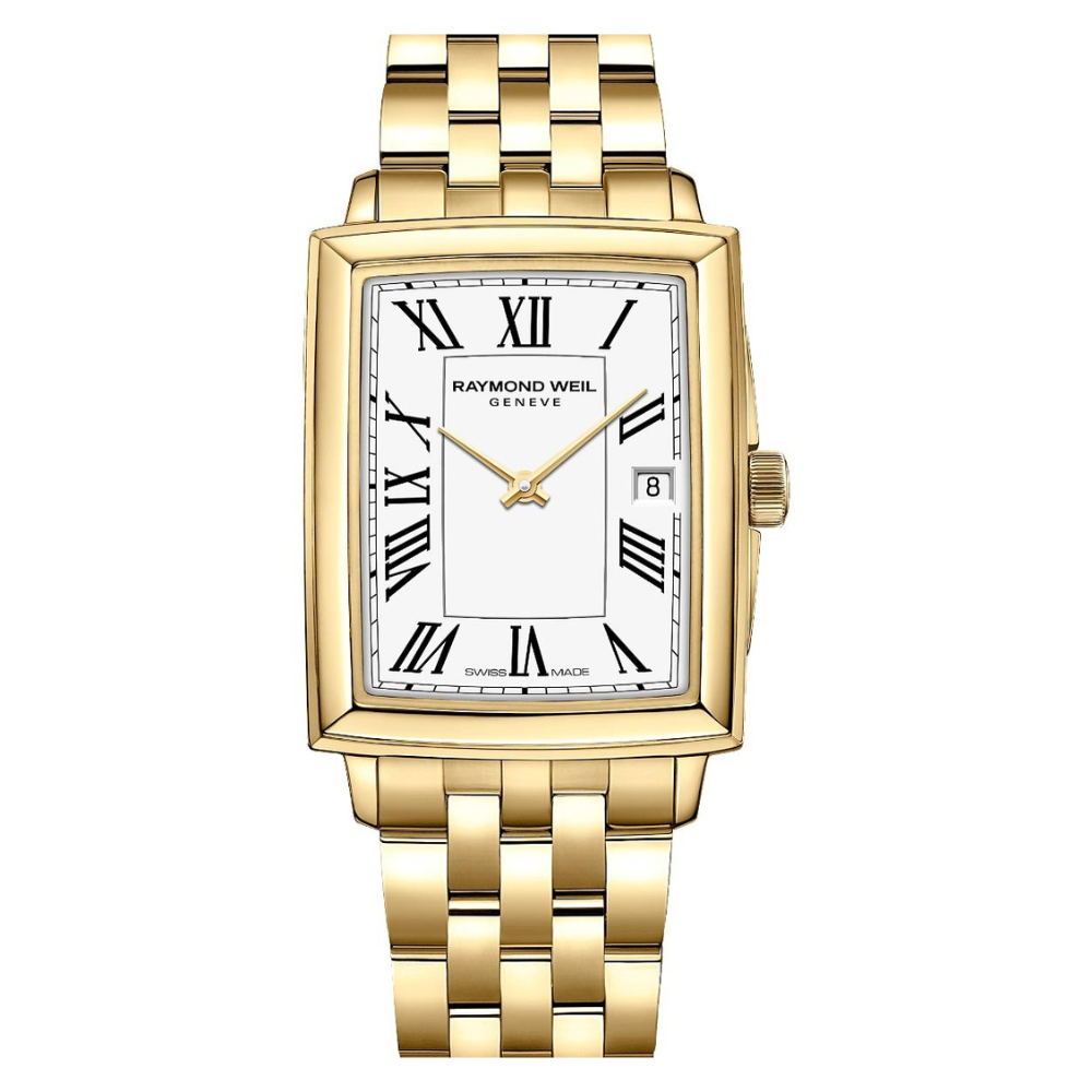 RELOGIO RAYMOND WEIL TOCCATA PLAQUÉ DOURADO MST. BRANCO