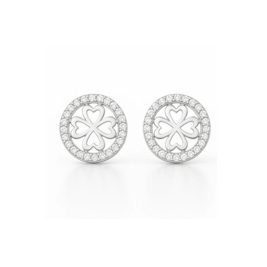 BRINCO TREVO EM PRATA  925 COM ZIRCONIAS